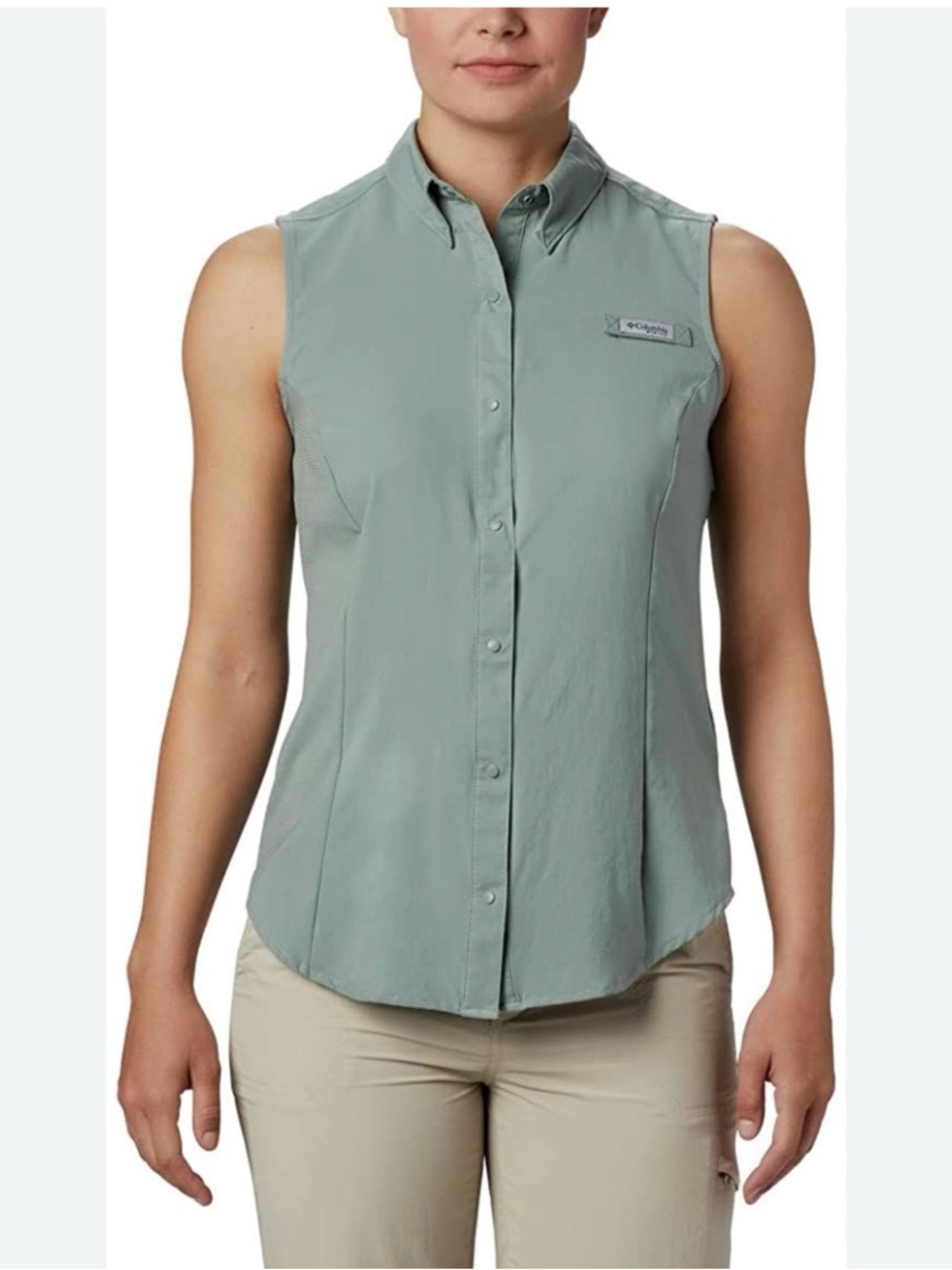 Columbia Women’s Sleeveless Button-Down Shirt Size Large